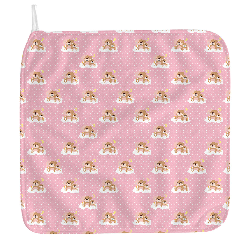 Cute Polka Dot Baby Bear Pattern Print Hand Towel