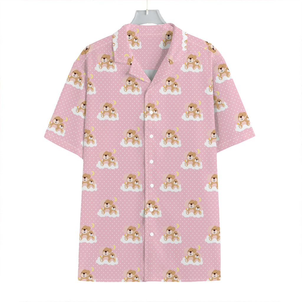 Cute Polka Dot Baby Bear Pattern Print Hawaiian Shirt