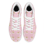 Cute Polka Dot Baby Bear Pattern Print High Top Leather Sneakers