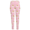 Cute Polka Dot Baby Bear Pattern Print High-Waisted Pocket Leggings