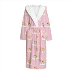 Cute Polka Dot Baby Bear Pattern Print Hooded Bathrobe