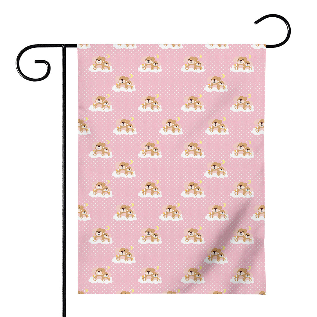 Cute Polka Dot Baby Bear Pattern Print House Flag