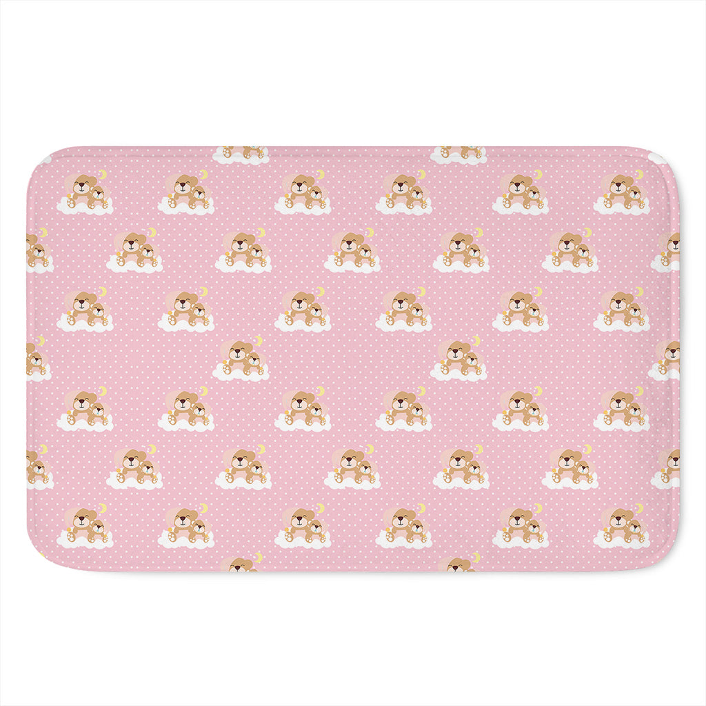 Cute Polka Dot Baby Bear Pattern Print Indoor Door Mat