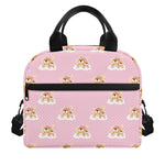 Cute Polka Dot Baby Bear Pattern Print Insulated Lunch Bag
