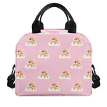 Cute Polka Dot Baby Bear Pattern Print Insulated Lunch Bag