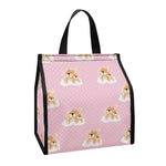 Cute Polka Dot Baby Bear Pattern Print Insulated Lunch Tote