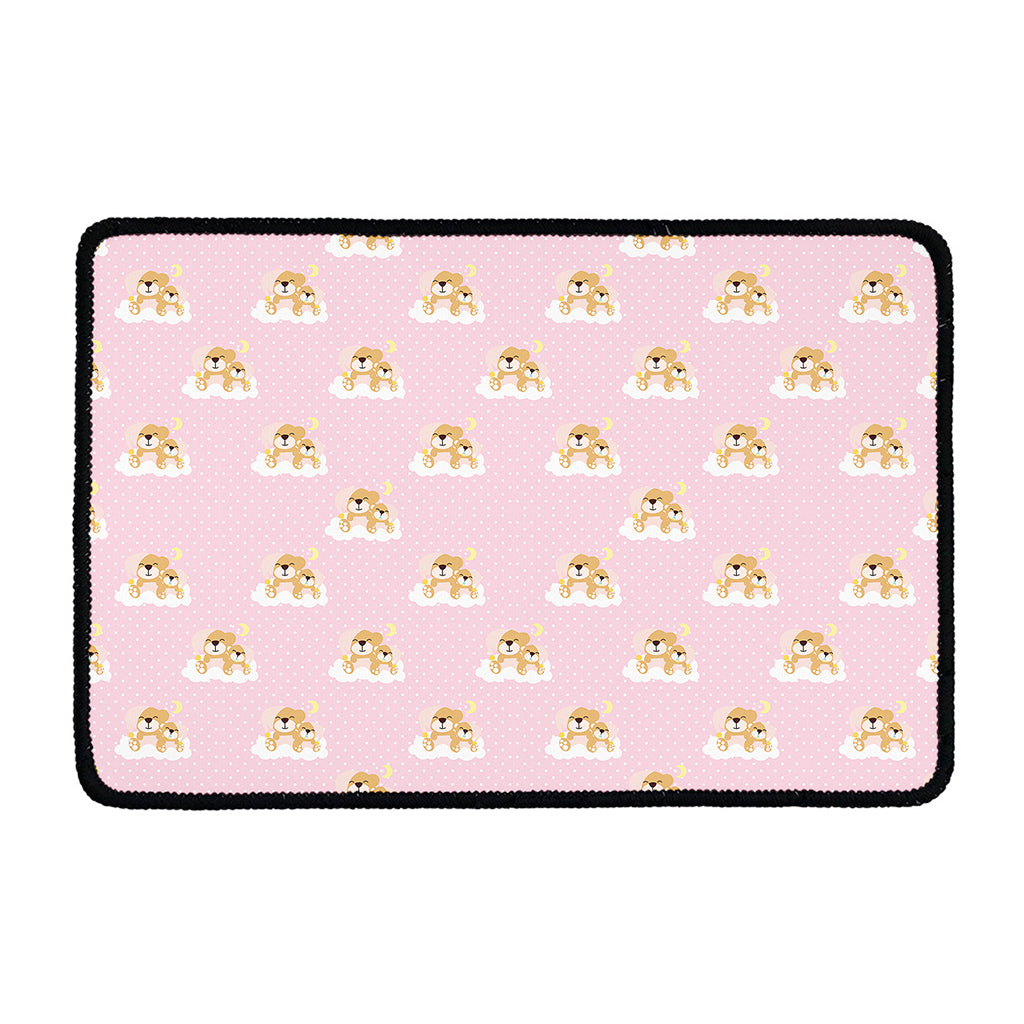 Cute Polka Dot Baby Bear Pattern Print Kitchen Mat