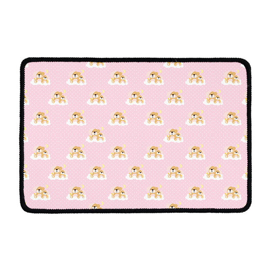 Cute Polka Dot Baby Bear Pattern Print Kitchen Mat