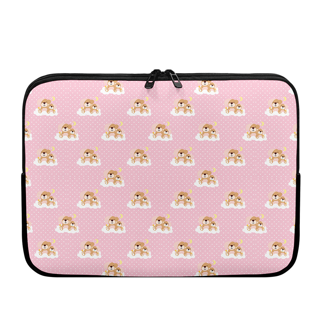 Cute Polka Dot Baby Bear Pattern Print Laptop Sleeve