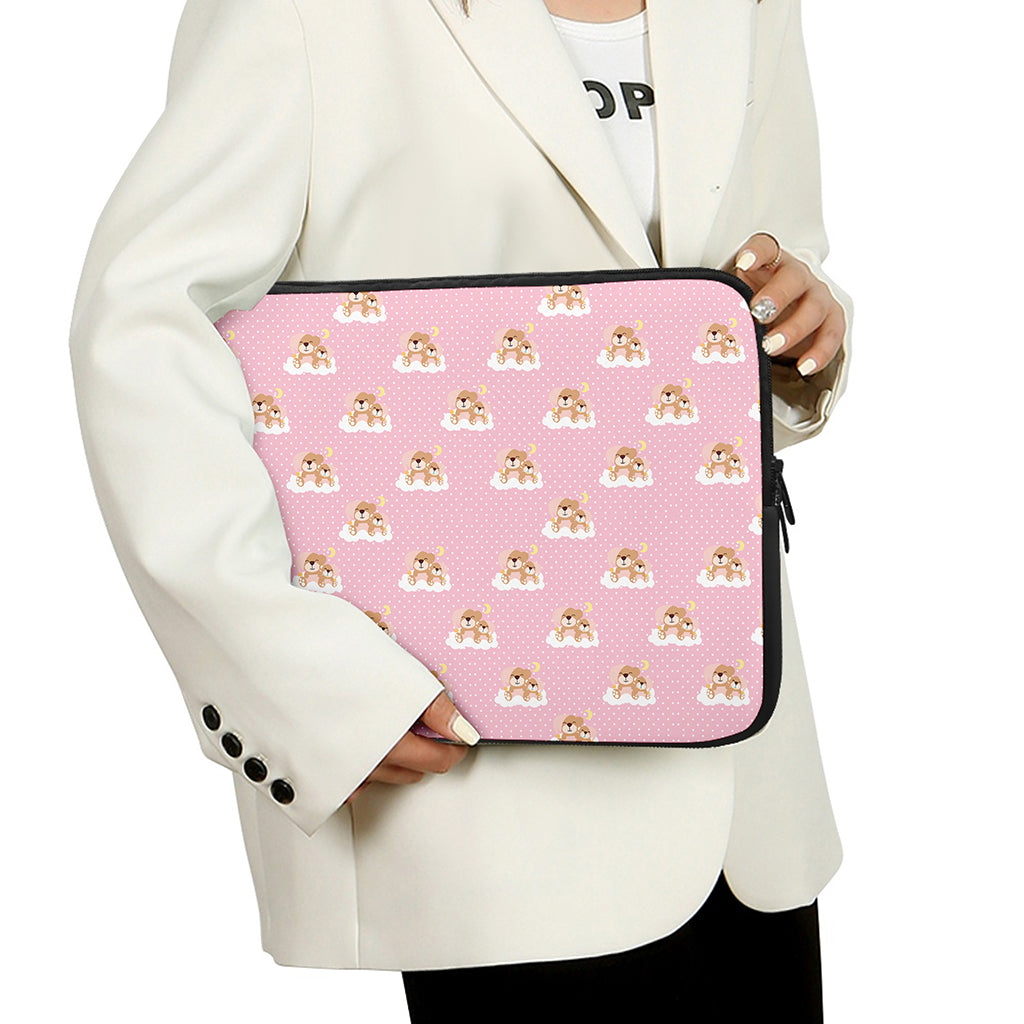 Cute Polka Dot Baby Bear Pattern Print Laptop Sleeve