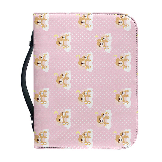 Cute Polka Dot Baby Bear Pattern Print Leather Bible Cover