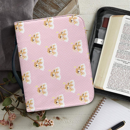 Cute Polka Dot Baby Bear Pattern Print Leather Bible Cover