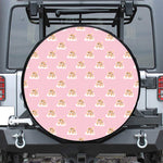 Cute Polka Dot Baby Bear Pattern Print Leather Spare Tire Cover