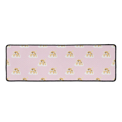 Cute Polka Dot Baby Bear Pattern Print Long Kitchen Mat