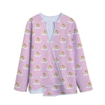 Cute Polka Dot Baby Bear Pattern Print Long Sleeve Short Coat