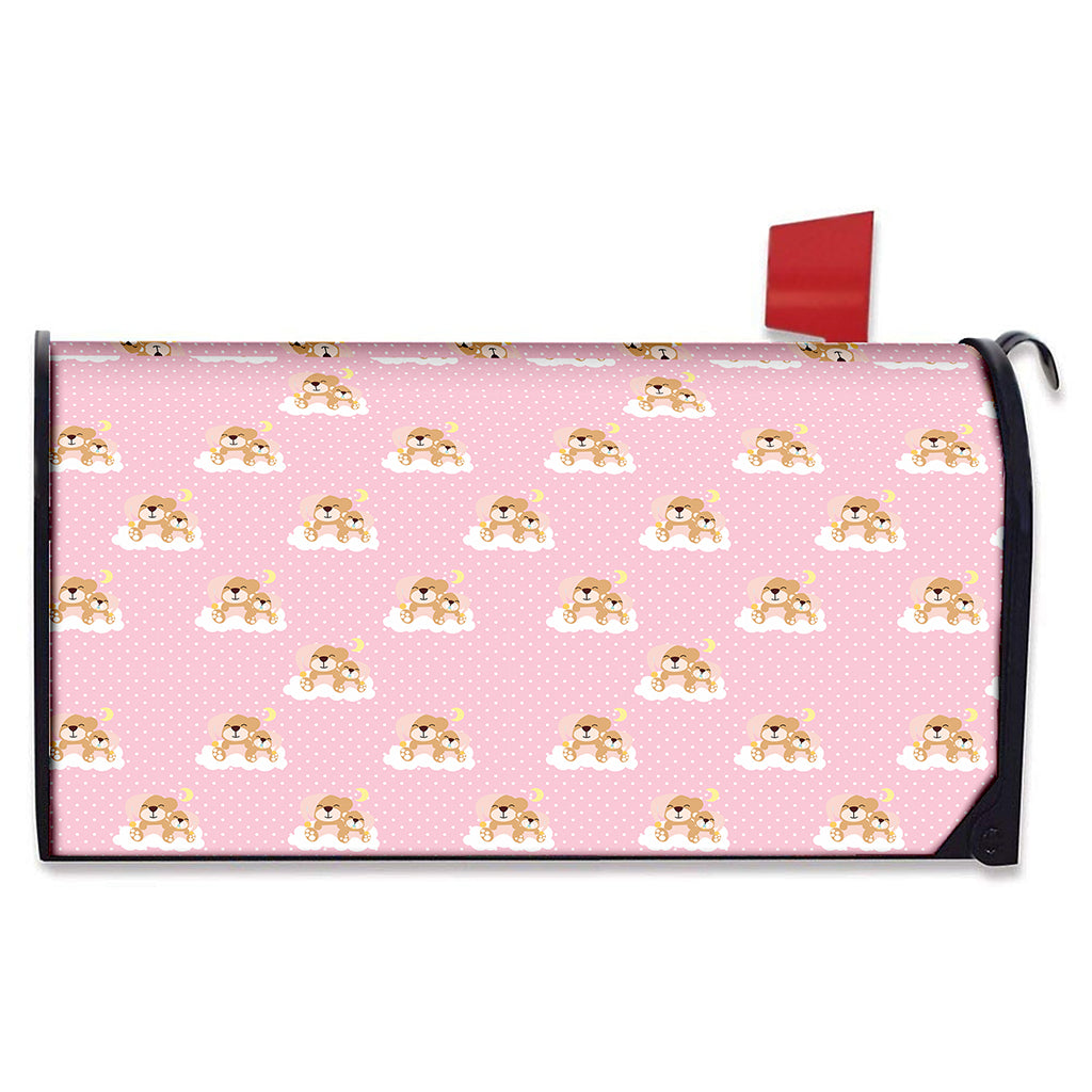 Cute Polka Dot Baby Bear Pattern Print Mailbox Cover