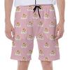 Cute Polka Dot Baby Bear Pattern Print Men's Beach Shorts