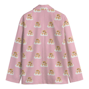 Cute Polka Dot Baby Bear Pattern Print Men's Blazer