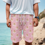 Cute Polka Dot Baby Bear Pattern Print Men's Cargo Shorts