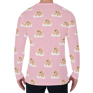 Cute Polka Dot Baby Bear Pattern Print Men's Long Sleeve T-Shirt