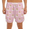 Cute Polka Dot Baby Bear Pattern Print Men's Split Running Shorts