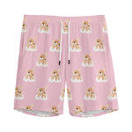 Cute Polka Dot Baby Bear Pattern Print Men's Sports Shorts