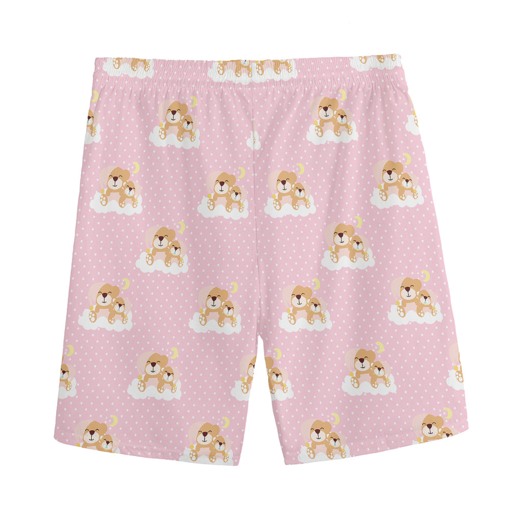 Cute Polka Dot Baby Bear Pattern Print Men's Sports Shorts