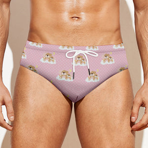 Cute Polka Dot Baby Bear Pattern Print Men's Swim Briefs