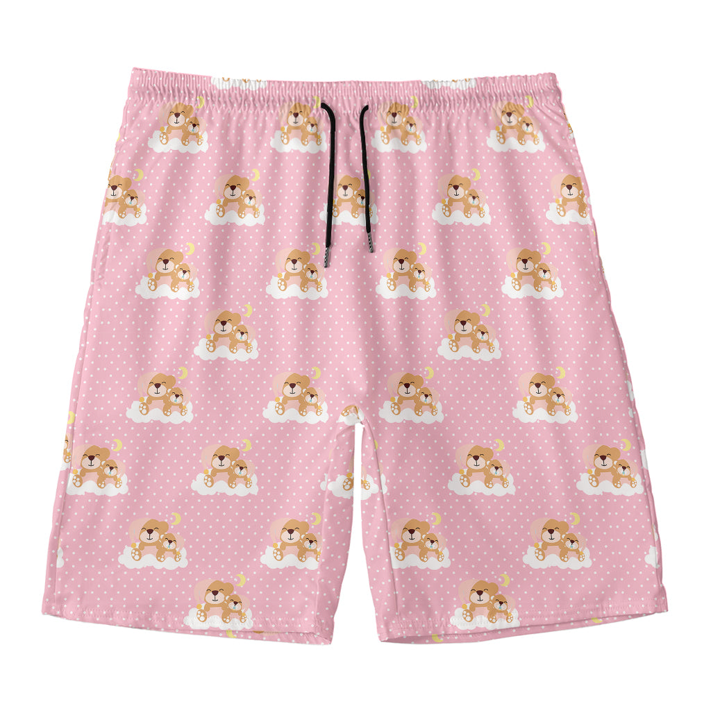 Cute Polka Dot Baby Bear Pattern Print Men's Swim Trunks