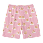 Cute Polka Dot Baby Bear Pattern Print Men's Swim Trunks