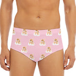 Cute Polka Dot Baby Bear Pattern Print Men's Triangle Swim Briefs
