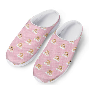 Cute Polka Dot Baby Bear Pattern Print Mesh Casual Shoes