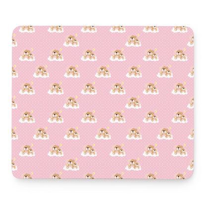 Cute Polka Dot Baby Bear Pattern Print Mouse Pad