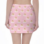 Cute Polka Dot Baby Bear Pattern Print Pencil Mini Skirt