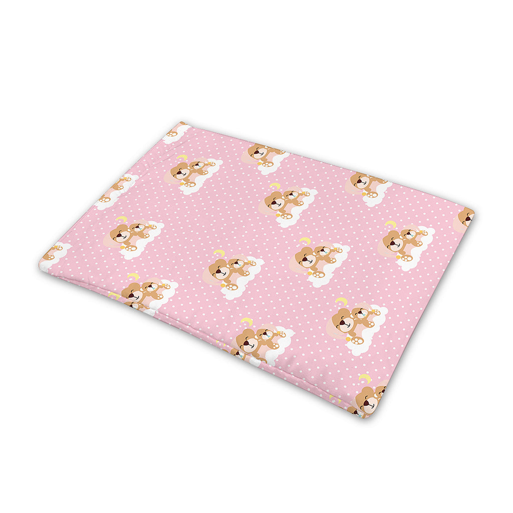 Cute Polka Dot Baby Bear Pattern Print Pet Cooling Mat Cover