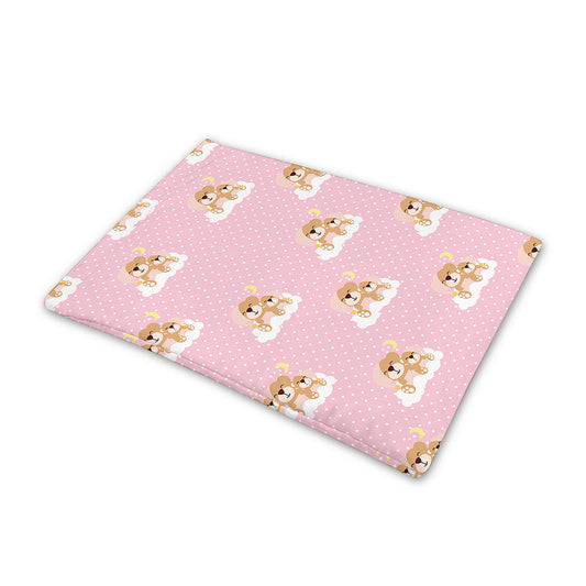 Cute Polka Dot Baby Bear Pattern Print Pet Cooling Mat Cover