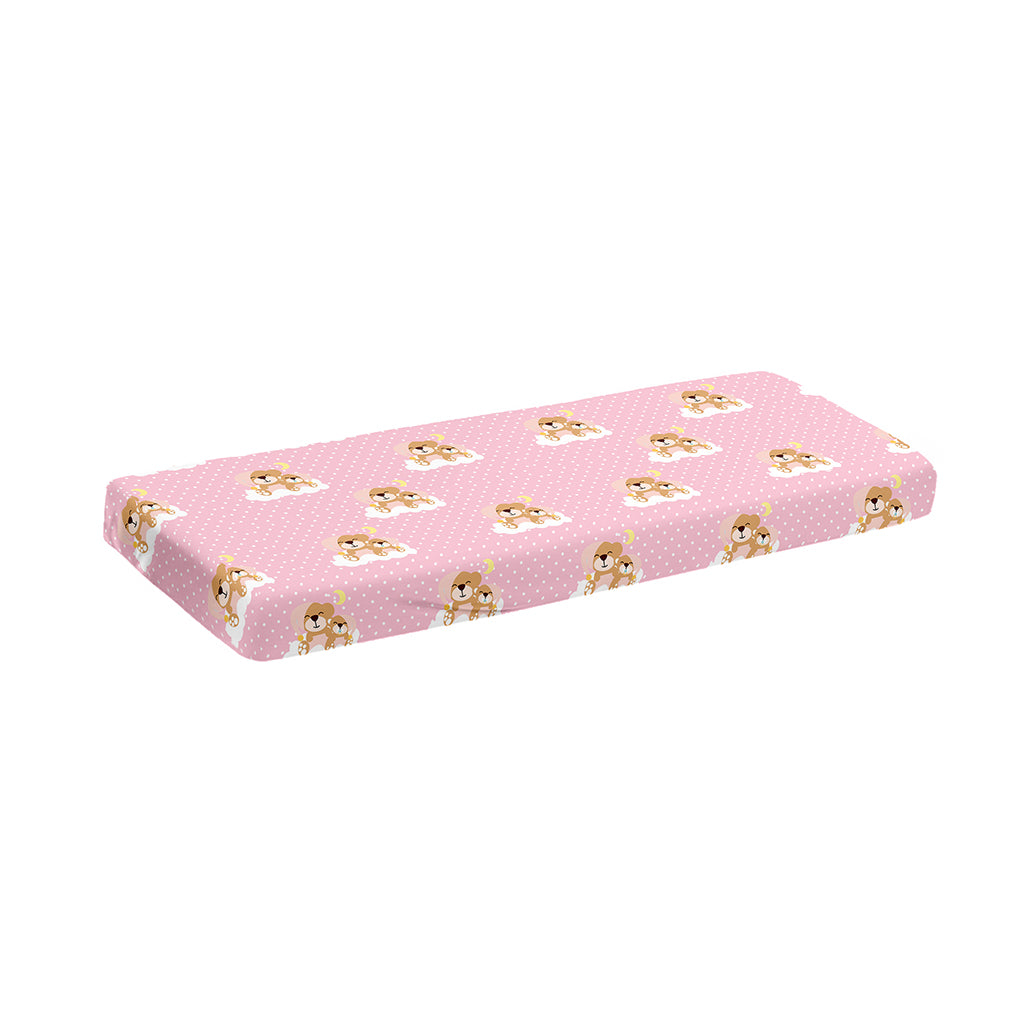 Cute Polka Dot Baby Bear Pattern Print Piano Keyboard Cover