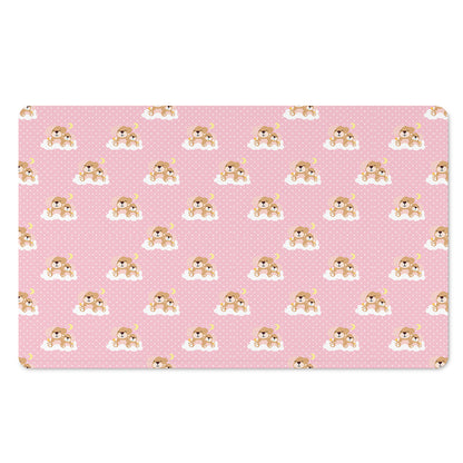 Cute Polka Dot Baby Bear Pattern Print Polyester Doormat