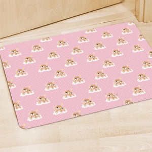 Cute Polka Dot Baby Bear Pattern Print Polyester Doormat