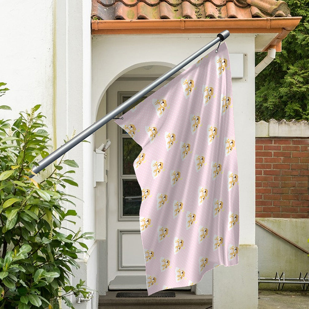 Cute Polka Dot Baby Bear Pattern Print Polyester Flag