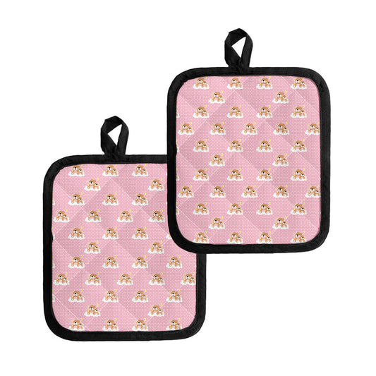 Cute Polka Dot Baby Bear Pattern Print Pot Holders