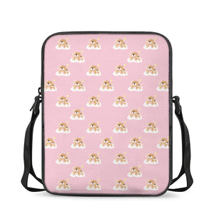 Cute Polka Dot Baby Bear Pattern Print Rectangular Crossbody Bag