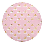 Cute Polka Dot Baby Bear Pattern Print Round Blanket