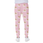 Cute Polka Dot Baby Bear Pattern Print Scuba Joggers