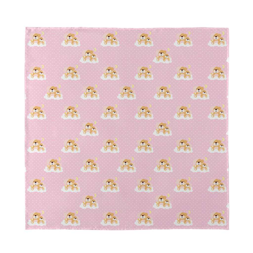 Cute Polka Dot Baby Bear Pattern Print Silk Bandana