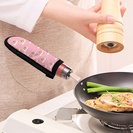 Cute Polka Dot Baby Bear Pattern Print Skillet Handle Cover