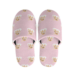 Cute Polka Dot Baby Bear Pattern Print Slippers