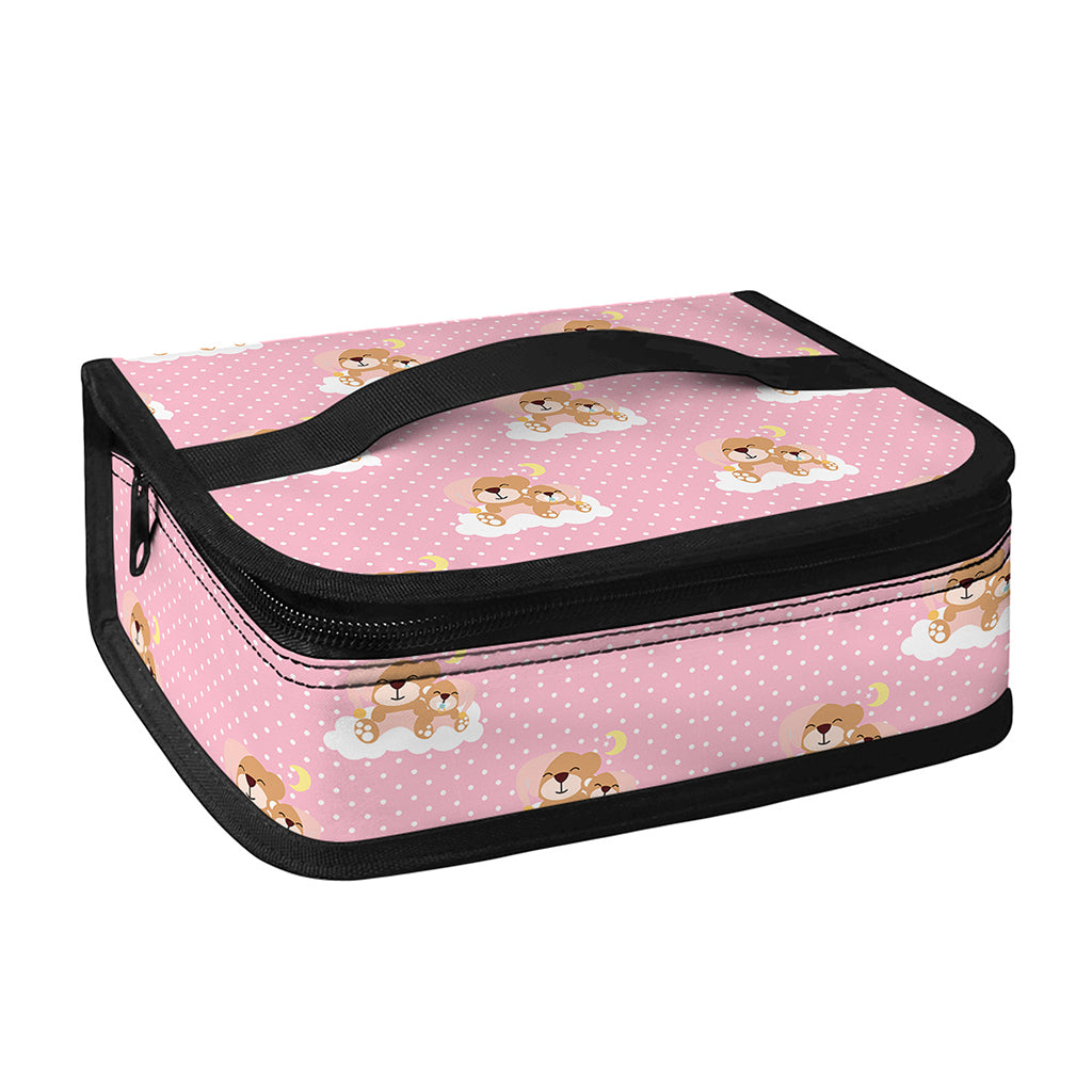 Cute Polka Dot Baby Bear Pattern Print Small Lunch Bag