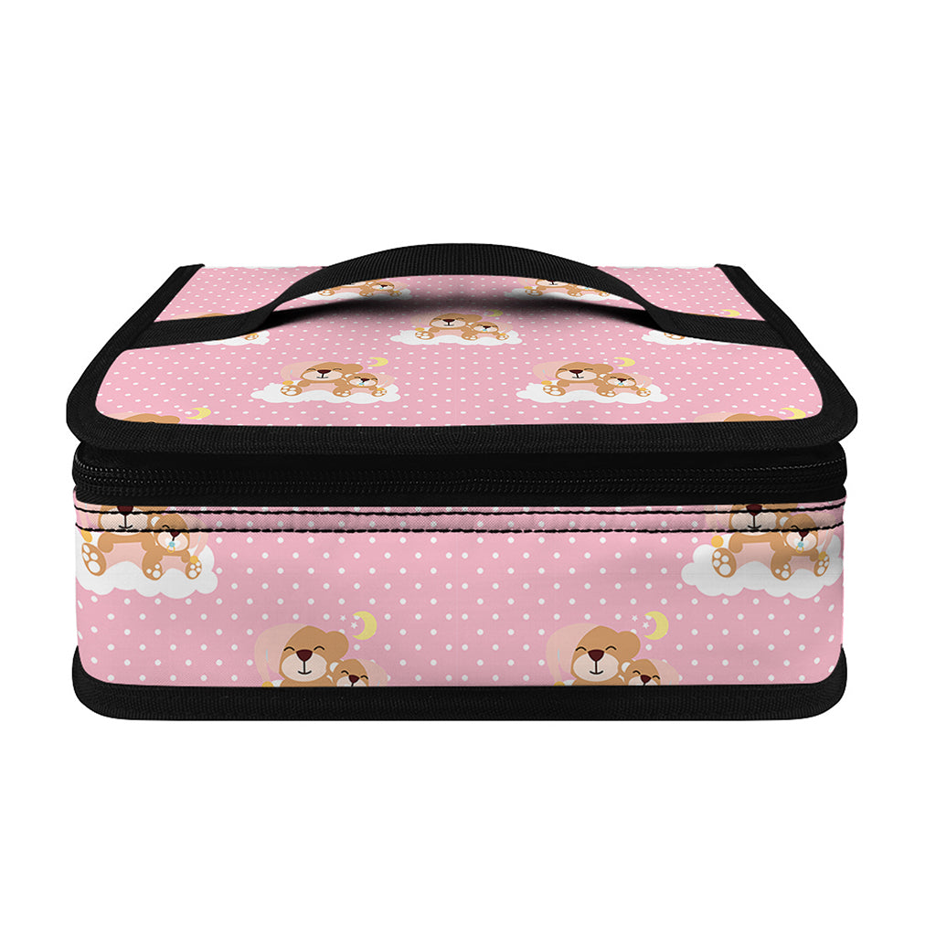 Cute Polka Dot Baby Bear Pattern Print Small Lunch Bag