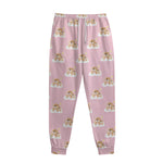 Cute Polka Dot Baby Bear Pattern Print Sweatpants